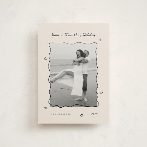 This is a ink christmas postcards with standard by Poised Avenue called new year doodles printing on signature in postcard