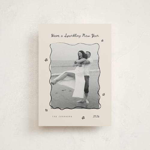 This is a ink christmas postcards with standard by Poised Avenue called new year doodles printing on signature in postcard