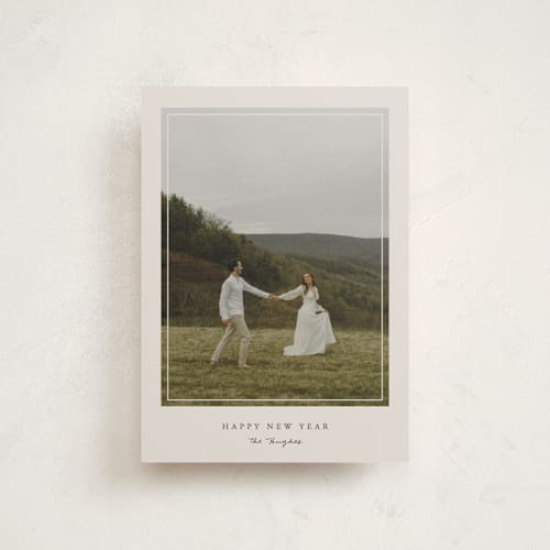 This is a fog christmas postcards with standard by Brianne Larsen called photograph printing on signature in postcard