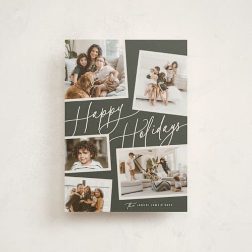 This is a fir christmas postcards with standard by Melanie Severin called collage scatter printing on signature in postcard