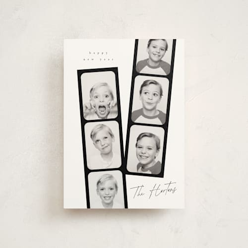 This is a snowfall christmas postcards with standard by Leah Bisch called snapshots printing on signature in postcard
