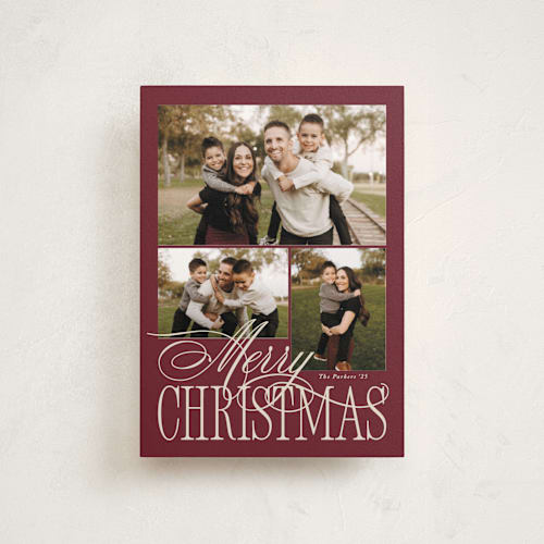 This is a mulberry christmas postcards with standard by Brianne Larsen called elegant three printing on signature in postcard