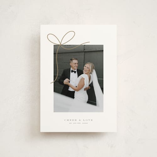 This is a winter christmas postcards with standard by Yuliya Evseeva called little bow printing on signature in postcard