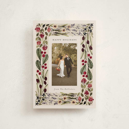 This is a putty christmas postcards with standard by Meagan Christensen called abundance printing on signature in postcard