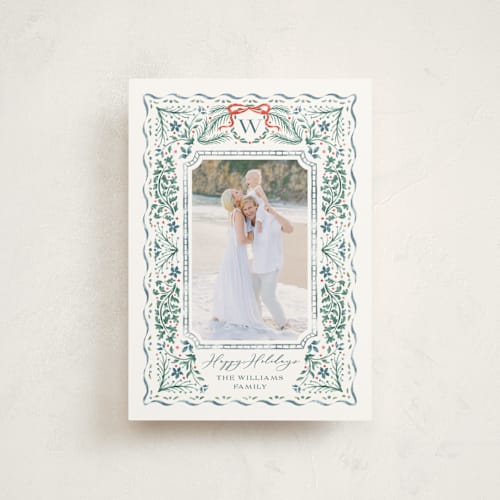 This is a spruce christmas postcards with standard by Paper Sun Studio called vintage christmas printing on signature in postcard