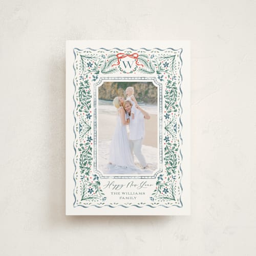 This is a spruce christmas postcards with standard by Paper Sun Studio called vintage christmas printing on signature in postcard