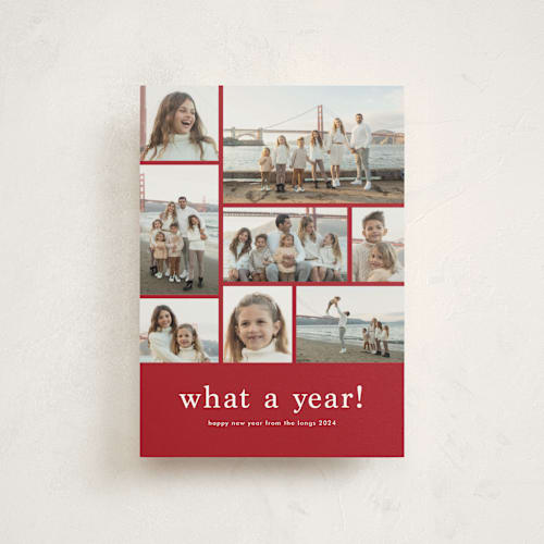 This is a scarlet christmas postcards with standard by Stacey Meacham called at a glance printing on signature in postcard