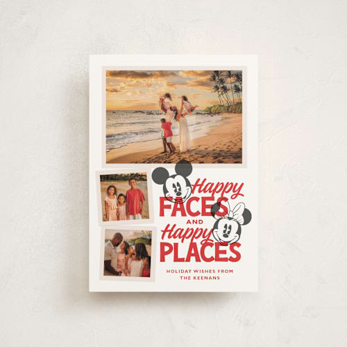 This is a cherry christmas postcards with standard by Jill Means called disney mickey mouse happy places printing on signature in postcard