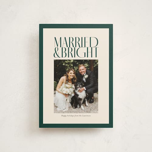 This is a spruce christmas postcards with standard by Ekko Studio called married & bright printing on signature in postcard