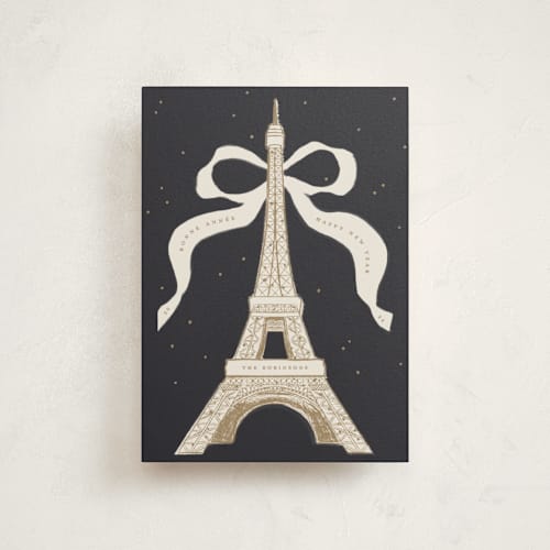 This is a champagne christmas postcards with standard by Gwen Bedat called eiffel printing on signature in postcard