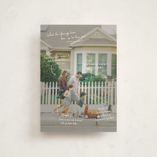 This is a snow christmas postcards with standard by Kennedi Shaw called update printing on signature in postcard