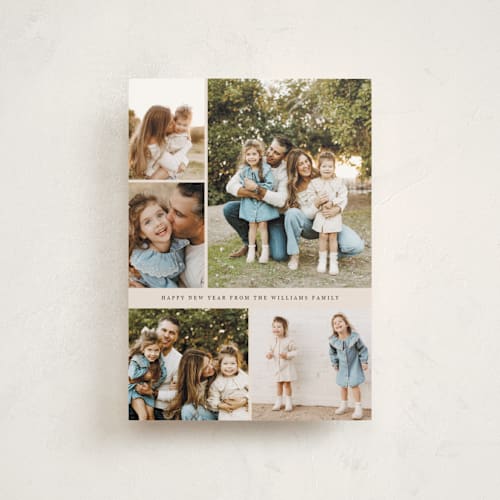 This is a vanilla christmas postcards with standard by Lindsay Megahed called festive five printing on signature in postcard