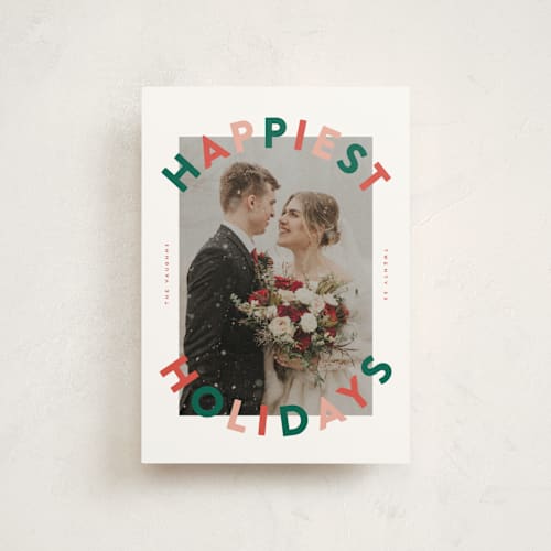 This is a santa’s workshop christmas postcards with standard by Erica Krystek called the festive type printing on signature in postcard