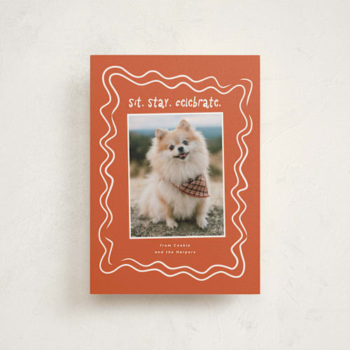 This is a holly christmas postcards with standard by Vera Lim called wiggly lines printing on signature in postcard