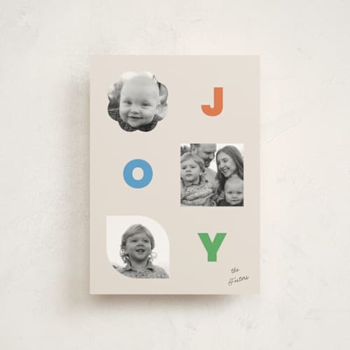 This is a bright christmas postcards with standard by Jessica Yeo called shapes printing on signature in postcard