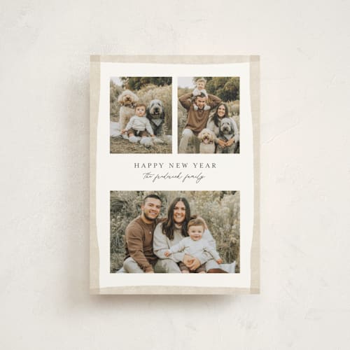 This is a wool christmas postcards with standard by Jackie Crawford called watercolor border frame printing on signature in postcard