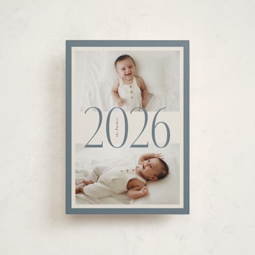 This is a denim christmas postcards with standard by Brianne Larsen called bordered year printing on signature in postcard