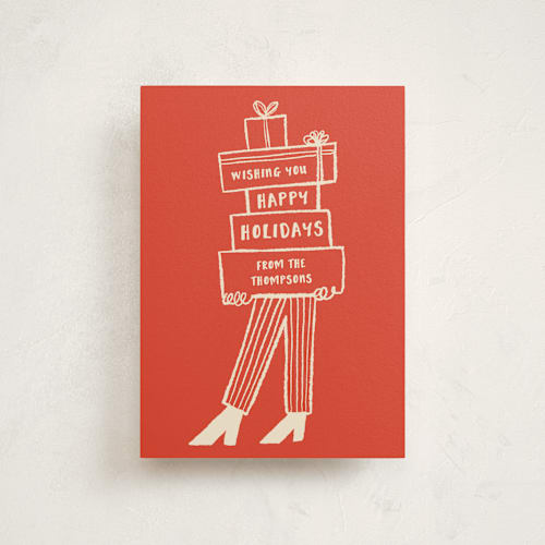 This is a stocking christmas postcards with standard by Studio Suku called presents printing on signature in postcard