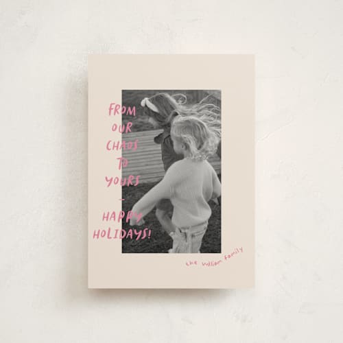 This is a gumdrop christmas postcards with standard by Vera Lim called happy chaos printing on signature in postcard