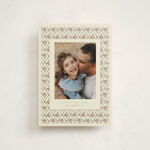 This is a holly berry christmas postcards with standard by Bryanna Mehner called hollys' bouquet printing on signature in postcard