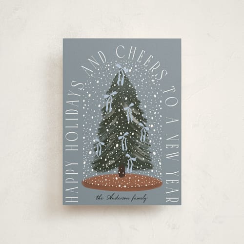 This is a sky christmas postcards with standard by Maja Cunningham called snowglobe printing on signature in postcard