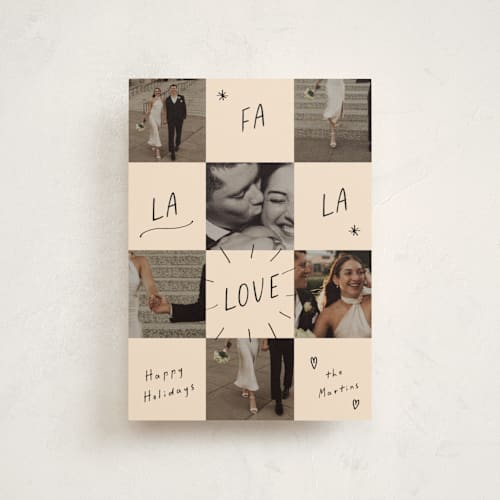 This is a ink press christmas postcards with standard by Ani Somi called checkers printing on signature in postcard