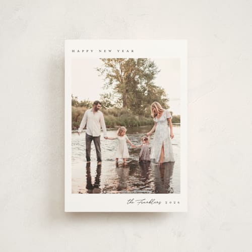 This is a snow christmas postcards with standard by Emily Sabol Goss called simply stated printing on signature in postcard