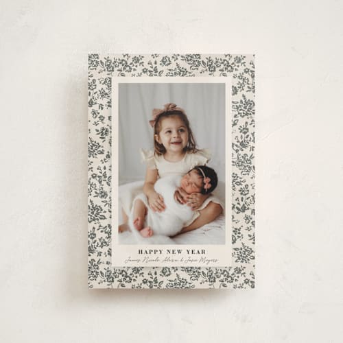 This is a cream christmas postcards with standard by Jessie Steury called wallpaper printing on signature in postcard