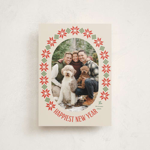 This is a linen christmas postcards with standard by Karidy Walker called cozy knit christmas printing on signature in postcard