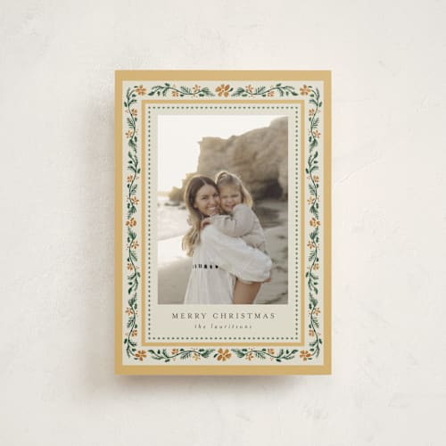 This is a marigold christmas postcards with standard by Chris Griffith called holiday frame printing on signature in postcard