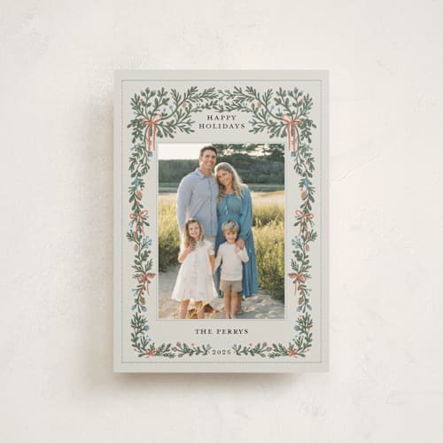 This is a snowberry christmas postcards with standard by Angel Walker called merriest botanicals printing on signature in postcard