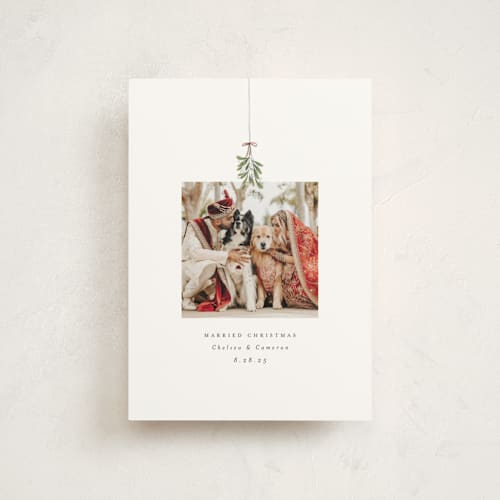 This is a winter christmas postcards with standard by Randi Cirelli called married and merry printing on signature in postcard