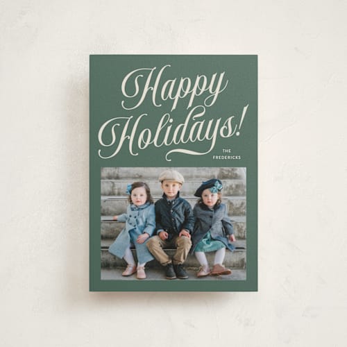 This is a forest christmas postcards with standard by Jackie Crawford called durham printing on signature in postcard