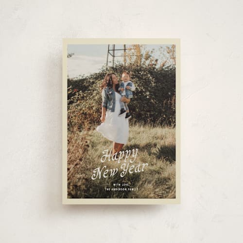 This is a vanilla cream christmas postcards with standard by Cass Loh called cover printing on signature in postcard