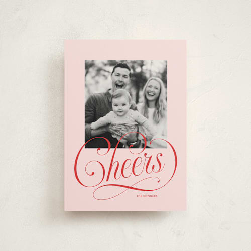 This is a blush christmas postcards with standard by Stacey Day called joyful beauty printing on signature in postcard