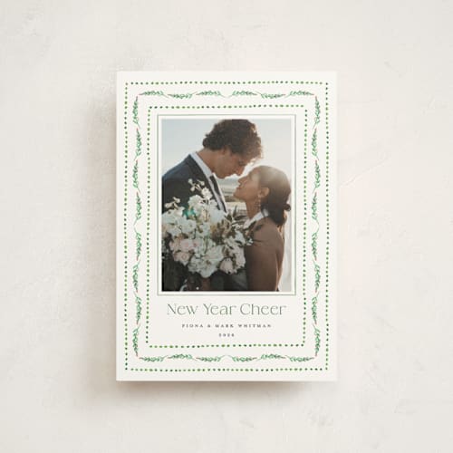 This is a elf shoes christmas postcards with standard by Erika Firm called nostalgic ribbon border printing on signature in postcard