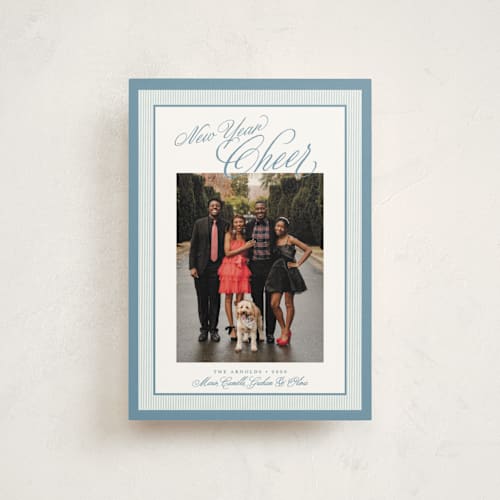 This is a frost christmas postcards with standard by Alston Foster called merry striped frame printing on signature in postcard