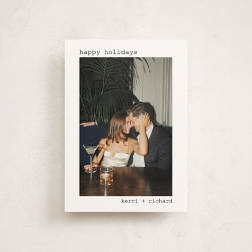 This is a snow christmas postcards with standard by Amanda Stuff called typewriter printing on signature in postcard