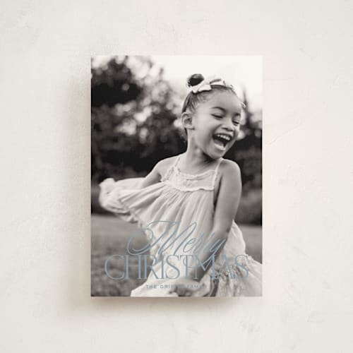 This is a aqua christmas postcards with standard by Annie Shapiro called marylebone printing on signature in postcard