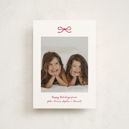 This is a candied apple christmas postcards with standard by Kelly Watkins called mini bow printing on signature in postcard