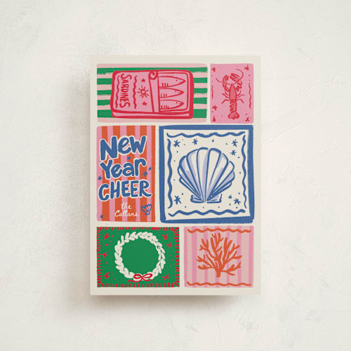 This is a cerulean christmas postcards with standard by Jenna Holcomb called seas printing on signature in postcard