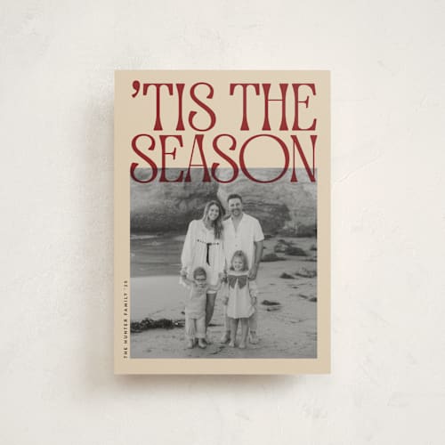 This is a candied apple christmas postcards with standard by JeAnna Casper called bold printing on signature in postcard