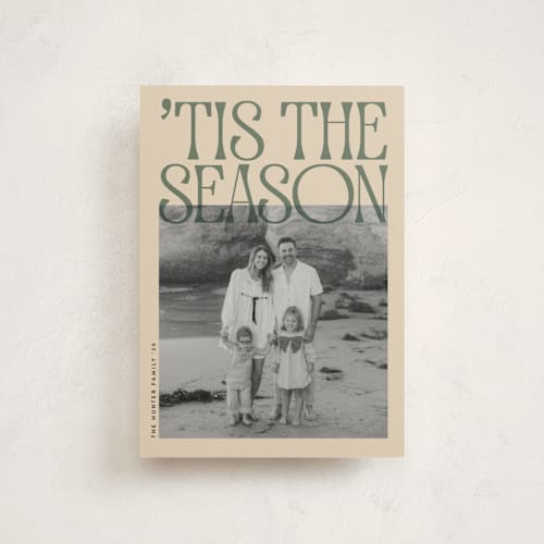 This is a sage christmas postcards with standard by JeAnna Casper called bold printing on signature in postcard