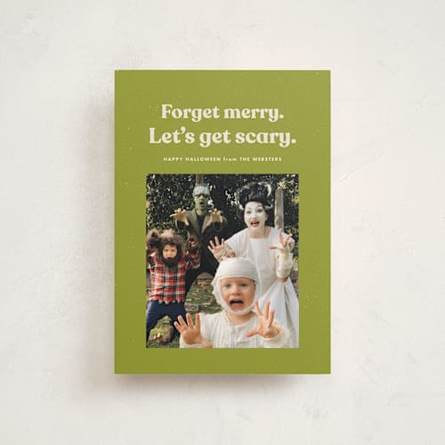 This is a slime halloween party invitations cards with standard by Lea Delaveris called get scary printing on signature in postcard