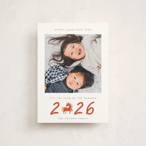 This is a kumquat chinese new year cards with standard by Vivian Yiwing called chinese dragon year printing on signature in postcard