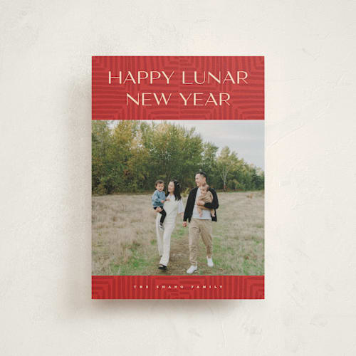 This is a apple chinese new year cards with standard by Pixel and Hank called lunar printing on signature in postcard