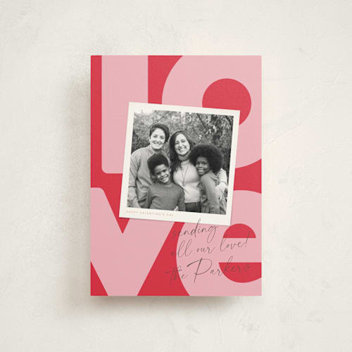 This is a raspberry valentine postcards with standard by Robert and Stella called really big love printing on signature in postcard