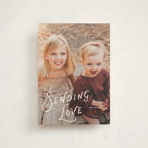 This is a ruby valentine postcards with standard by Lauren Chism called sent printing on signature in postcard