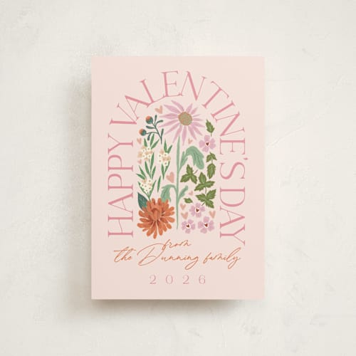 This is a peony valentine postcards with standard by Alethea and Ruth called floral arch printing on signature in postcard
