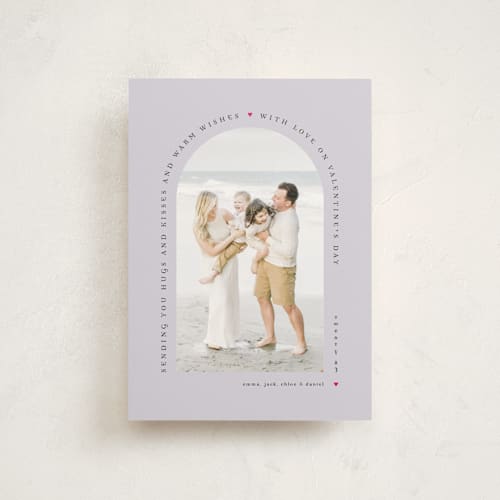 This is a lavender valentine postcards with standard by Mary Kay Garttmeier called lovely arch printing on signature in postcard